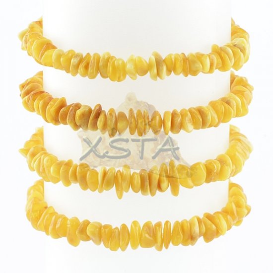 Natural amber chips beads bracelet
